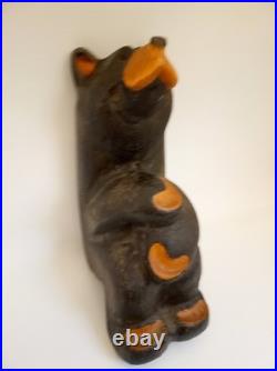 BSC Big Sky Carvers carved wood bear statue step sitter 15 tall Bearfoots