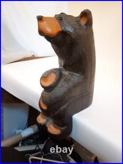 BSC Big Sky Carvers carved wood bear statue step sitter 15 tall Bearfoots