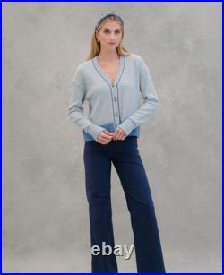 B Draddy Women's THE BEAR 100% Scottish Cashmere V-Neck Cardigan Big Sky