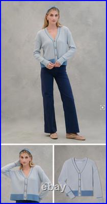 B Draddy Women's THE BEAR 100% Scottish Cashmere V-Neck Cardigan Big Sky