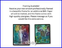 B. Perry Original 14x11 Expressionist Sunflower Field Sky Painting Signed Canvas