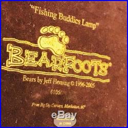 Barefoots Bears Lamp Fishing Buddies Big Sky Carvers Canoe Rustic Lodge