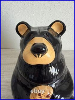 BearFoots Bear Cookie Jar by Jeff Fleming Big Sky Carvers 12 Ceramic Black Bear