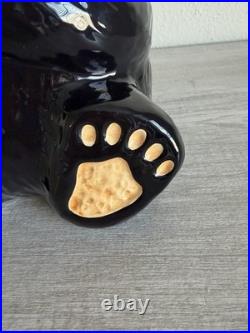 BearFoots Bear Cookie Jar by Jeff Fleming Big Sky Carvers 12 Ceramic Black Bear
