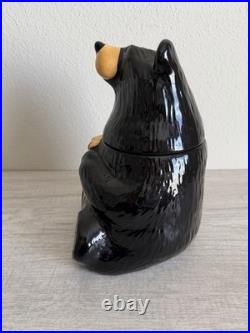 BearFoots Bear Cookie Jar by Jeff Fleming Big Sky Carvers 12 Ceramic Black Bear