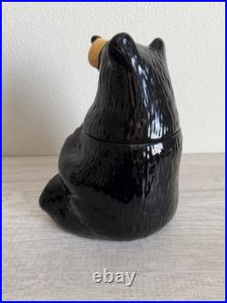 BearFoots Bear Cookie Jar by Jeff Fleming Big Sky Carvers 12 Ceramic Black Bear