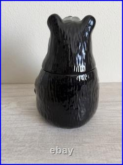 BearFoots Bear Cookie Jar by Jeff Fleming Big Sky Carvers 12 Ceramic Black Bear