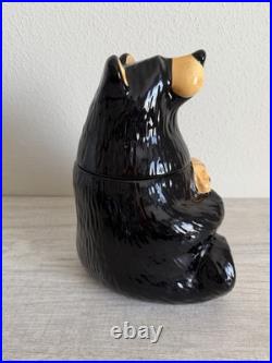 BearFoots Bear Cookie Jar by Jeff Fleming Big Sky Carvers 12 Ceramic Black Bear