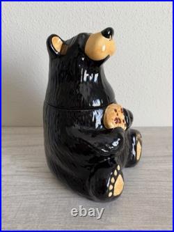 BearFoots Bear Cookie Jar by Jeff Fleming Big Sky Carvers 12 Ceramic Black Bear