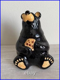 BearFoots Bear Cookie Jar by Jeff Fleming Big Sky Carvers 12 Ceramic Black Bear