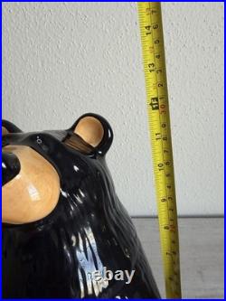 BearFoots Bear Cookie Jar by Jeff Fleming Big Sky Carvers 12 Ceramic Black Bear