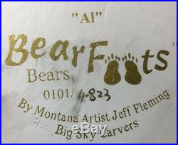 BearFoots Bears Jeff Fleming Big Sky Carvers Ice Fishing Bear Al #4823