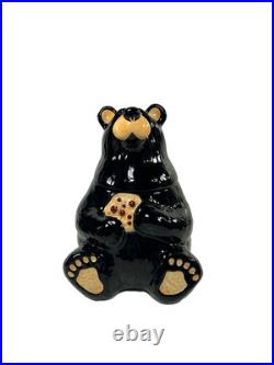 BearFoots Black Bear Cookie Jar by Jeff Fleming Big Sky Carvers 12 Ceramic NIB