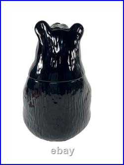 BearFoots Black Bear Cookie Jar by Jeff Fleming Big Sky Carvers 12 Ceramic NIB