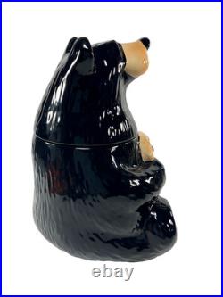 BearFoots Black Bear Cookie Jar by Jeff Fleming Big Sky Carvers 12 Ceramic NIB