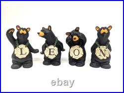 BearFoots NOEL Bears Set by Jeff Fleming Big Sky Carvers Christmas Decor Vintage