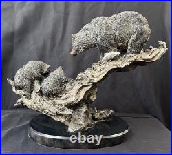 Bear &Cubs Sculpture Big Sky Carvers Signature Series Marc Pierce Signed Numbere
