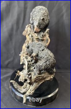 Bear &Cubs Sculpture Big Sky Carvers Signature Series Marc Pierce Signed Numbere