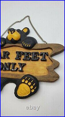 Bear Feet Only Plaque, Big Sky Carvers, Retired, Jeff Fleming