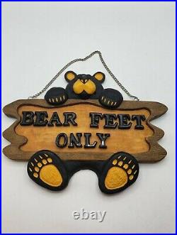 Bear Feet Only Plaque, Big Sky Carvers, Retired, Jeff Fleming