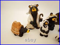 Bear Foots Beartivity nativity Big Sky Carvers 10 piece set