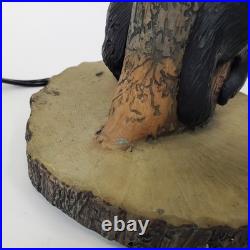 Bear in Log Lamp Jeff Fleming BearFoots Collection Big Sky Carvers Rustic Lodge