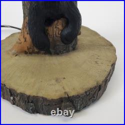 Bear in Log Lamp Jeff Fleming BearFoots Collection Big Sky Carvers Rustic Lodge