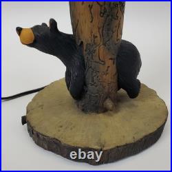 Bear in Log Lamp Jeff Fleming BearFoots Collection Big Sky Carvers Rustic Lodge