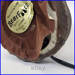 Bear in Log Lamp Jeff Fleming BearFoots Collection Big Sky Carvers Rustic Lodge
