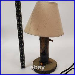 Bear in Log Lamp Jeff Fleming BearFoots Collection Big Sky Carvers Rustic Lodge