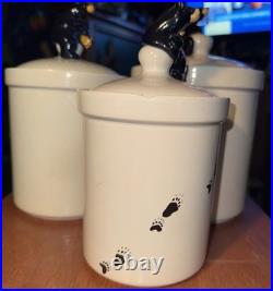 Bearfoots 3 Ceramic Canister Jar Lodge Country Big Sky Jeff Fleming Tall Bear