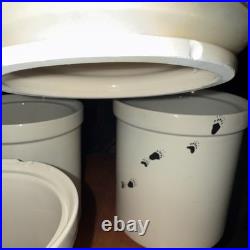 Bearfoots 3 Ceramic Canister Jar Lodge Country Big Sky Jeff Fleming Tall Bear