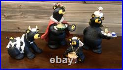 Bearfoots BEARTIVITY III Black Bear Figurines Nativity Set Jeff Fleming Big Sky