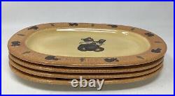 Bearfoots BIG SKY CARVERS Bears By Jeff Fleming set of 4 Oval Dinner Plates EXC