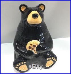 Bearfoots Bear Cookie Jar Table Top Ceramic Big Sky Carvers Large