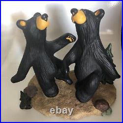 Bearfoots Bear Jeff Fleming Dancing Bears two Step in forest Big Sky Carvers 7x7