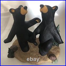 Bearfoots Bear Jeff Fleming Dancing Bears two Step in forest Big Sky Carvers 7x7