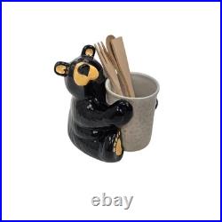 Bearfoots Bear Kitchen Utensil Ceramic Decor Holder Big Sky Carvers Jeff Fleming