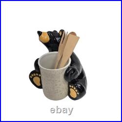 Bearfoots Bear Kitchen Utensil Ceramic Decor Holder Big Sky Carvers Jeff Fleming