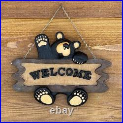 Bearfoots Bear Welcome Wall Hanging Jeff Fleming Big Sky Carvers Resin Vintage