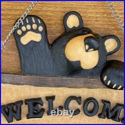Bearfoots Bear Welcome Wall Hanging Jeff Fleming Big Sky Carvers Resin Vintage