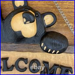 Bearfoots Bear Welcome Wall Hanging Jeff Fleming Big Sky Carvers Resin Vintage