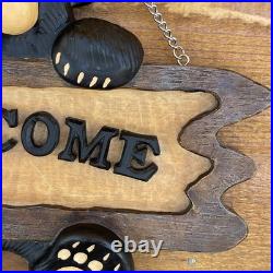 Bearfoots Bear Welcome Wall Hanging Jeff Fleming Big Sky Carvers Resin Vintage