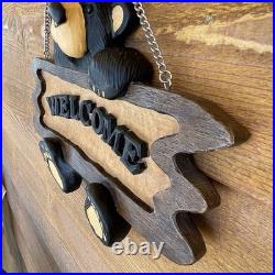 Bearfoots Bear Welcome Wall Hanging Jeff Fleming Big Sky Carvers Resin Vintage