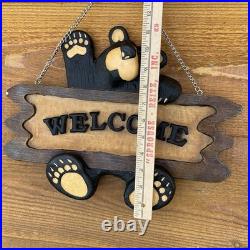 Bearfoots Bear Welcome Wall Hanging Jeff Fleming Big Sky Carvers Resin Vintage