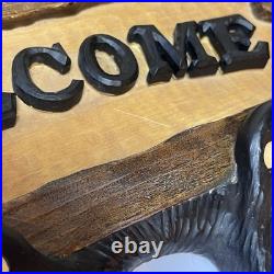 Bearfoots Bear Welcome Wall Hanging Jeff Fleming Big Sky Carvers Resin Vintage
