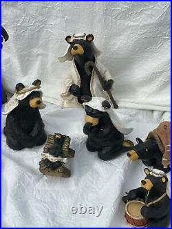 Bearfoots Bears Beartivity Nativity Jeff Fleming Big Sky Carvers 3 sets with box