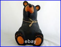 Bearfoots Bears Big Sky Jeff Fleming Rare Solid Wood 13 Hand Carved