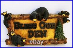 Bearfoots Bears Bless Our Den Wall Hanging Sign Plaque Fleming Big Sky Carvers