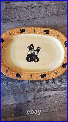 Bearfoots Bears By Jeff Fleming Big Sky Oval Plates 11 1/4 × 7 3/4 In. Set Of 4